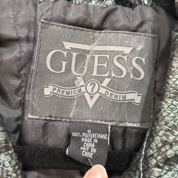 Guess Faux Snakeskin Jacket Vintage 90's Size S - Picture 6 of 9